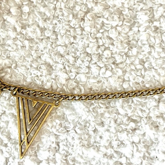 J. Crew β’ gold triangle fringe chain link adjustable necklace - Picture 5 of 10